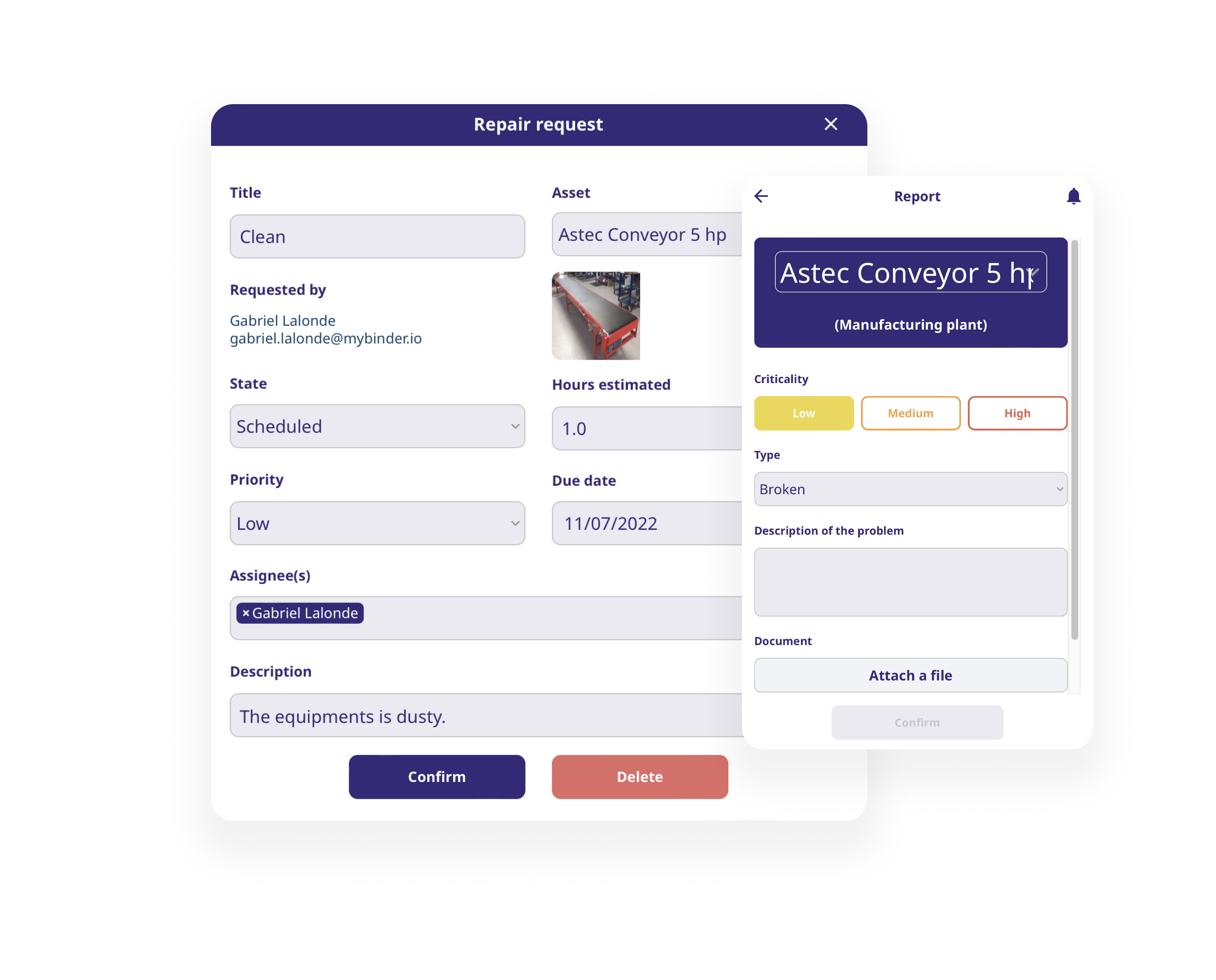 screenshot of Binder