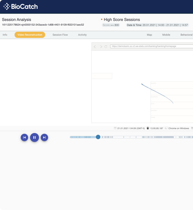 screenshot of BioCatch