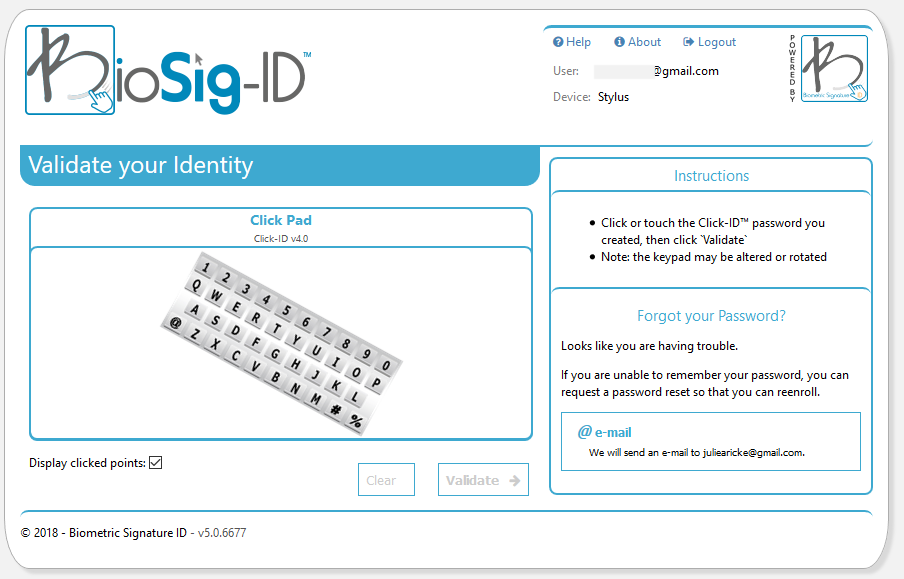 screenshot of BioSig-ID