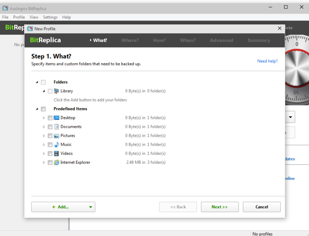 screenshot of BitReplica