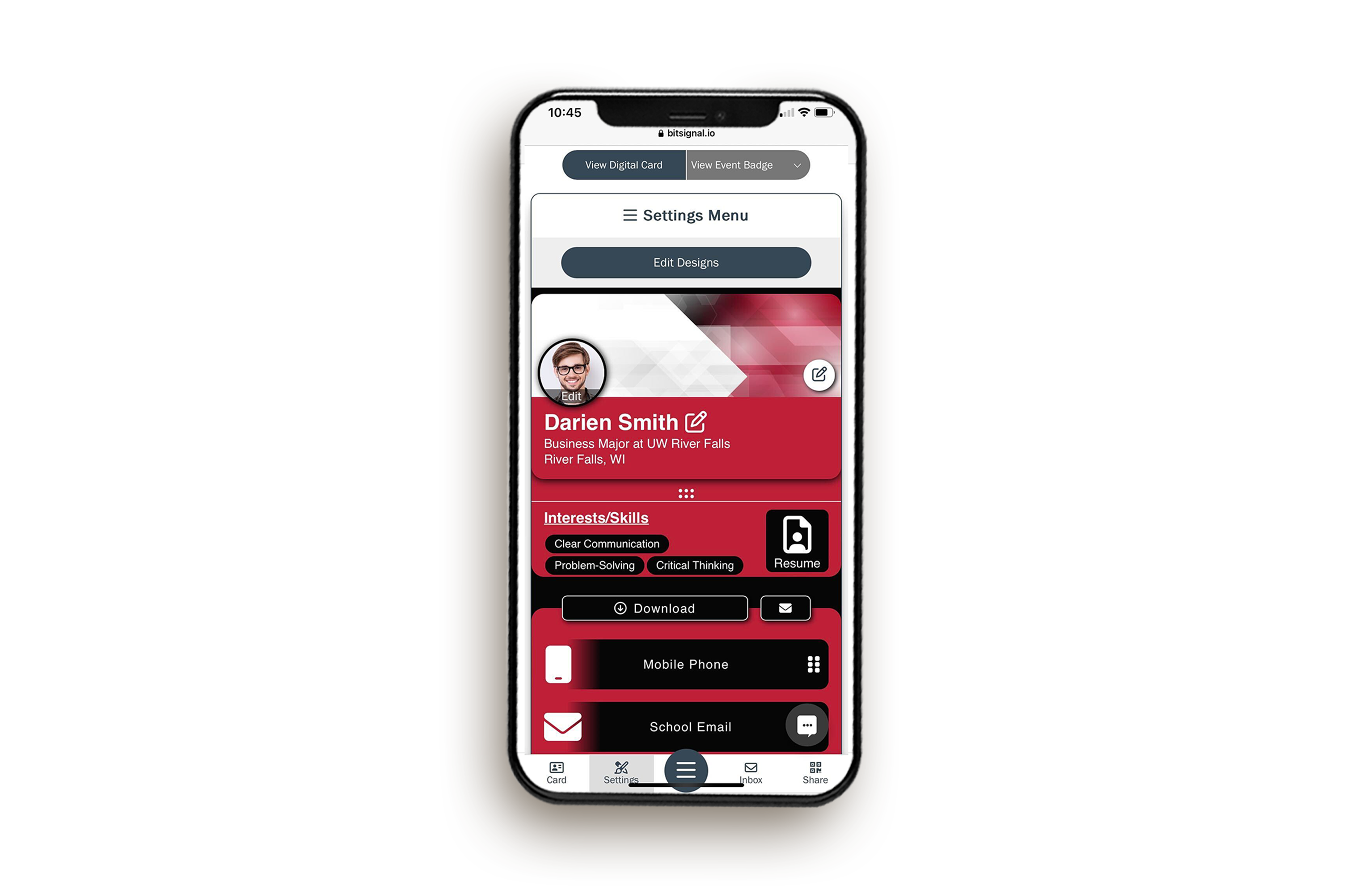 screenshot of BitSignal
