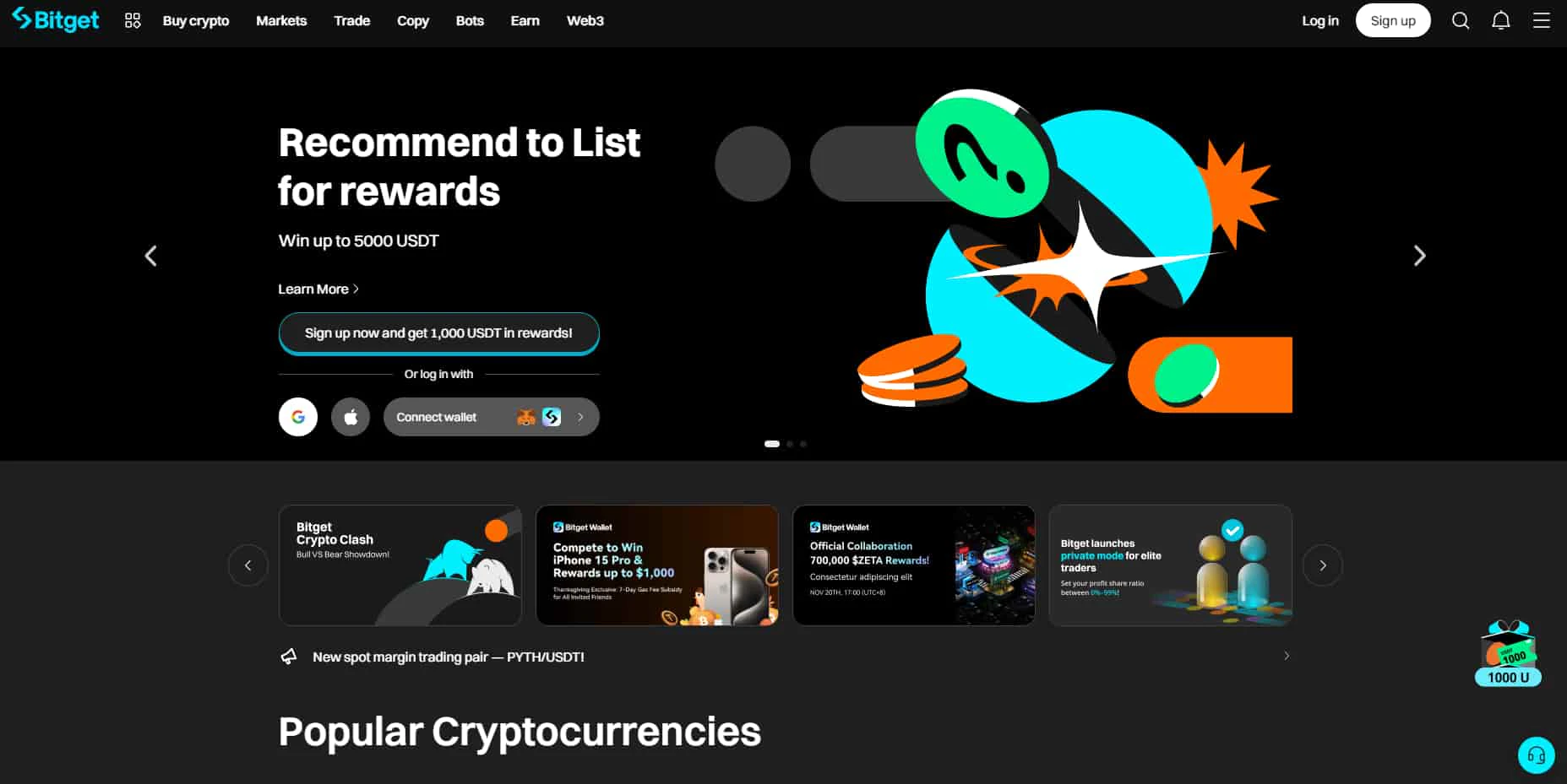 screenshot of Bitget