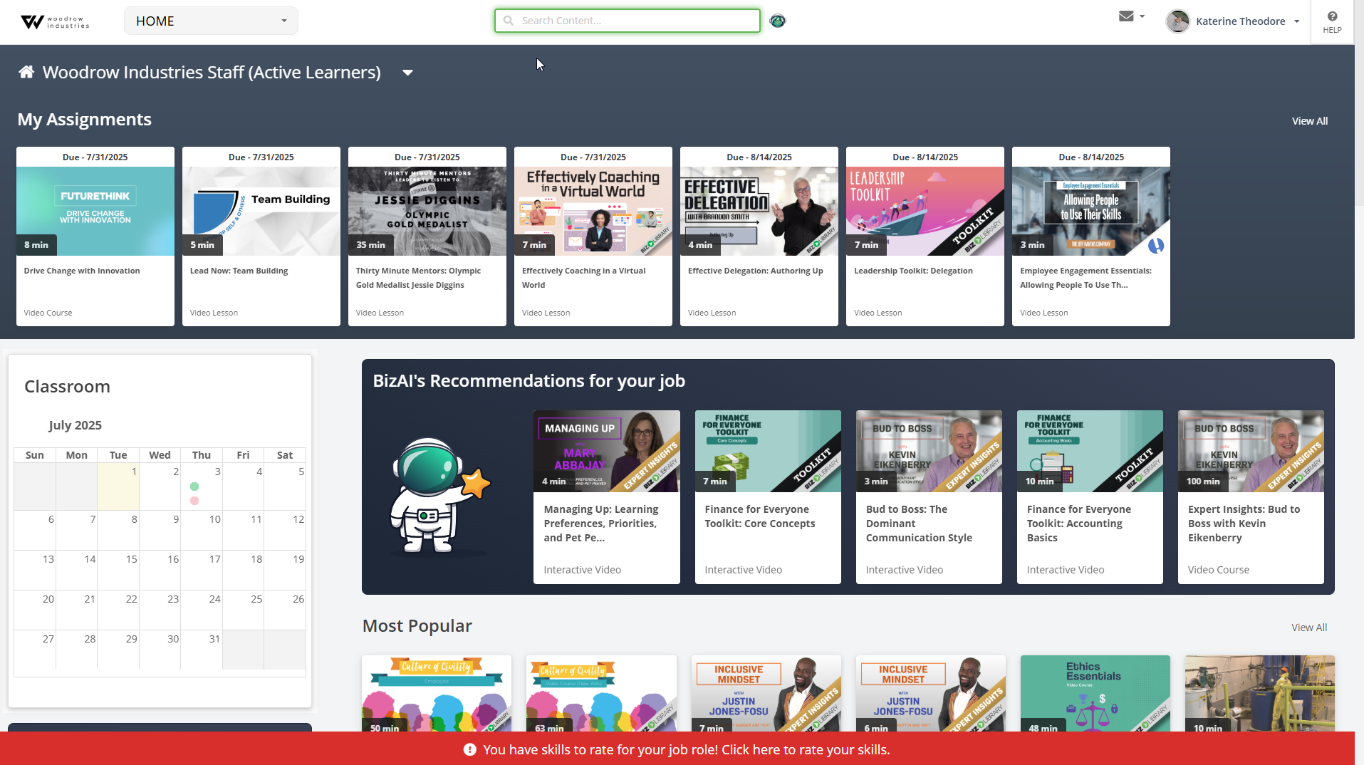 screenshot of BizLibrary