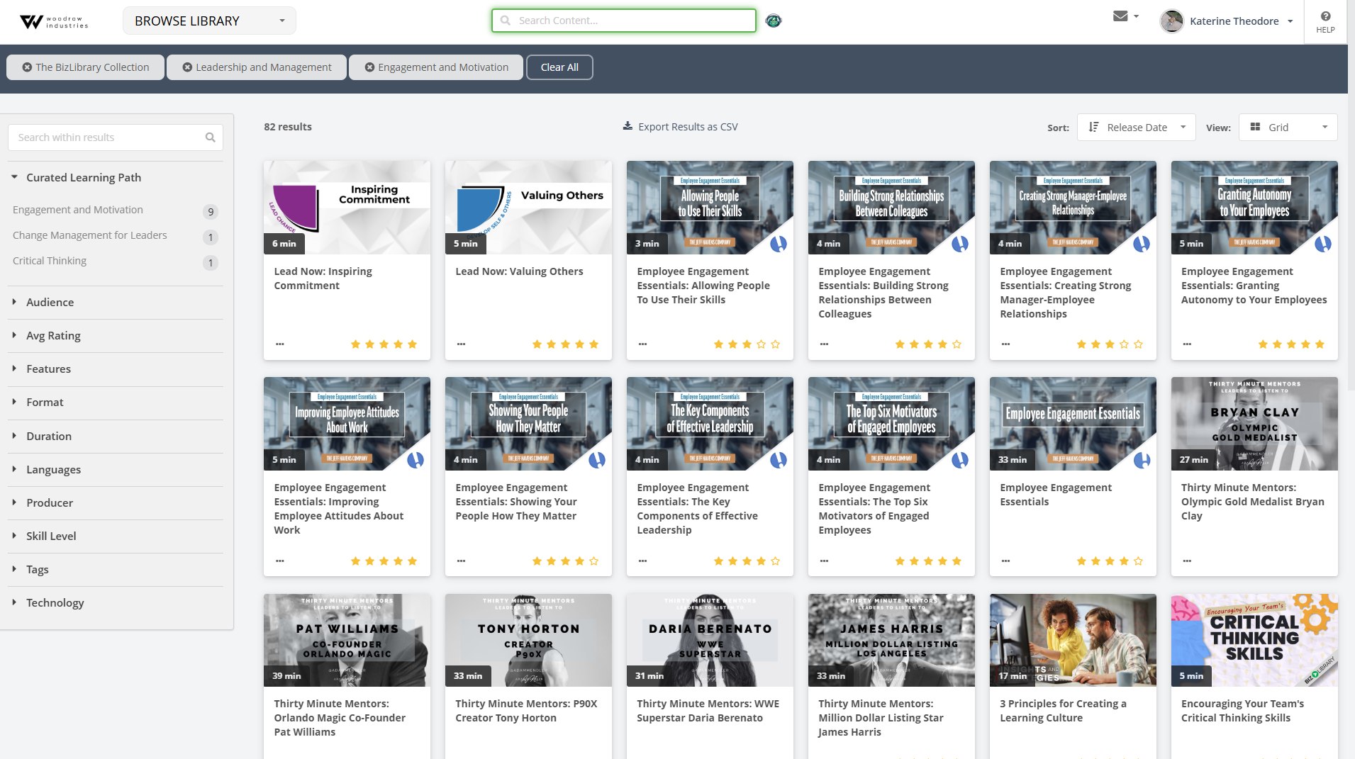 screenshot of BizLibrary