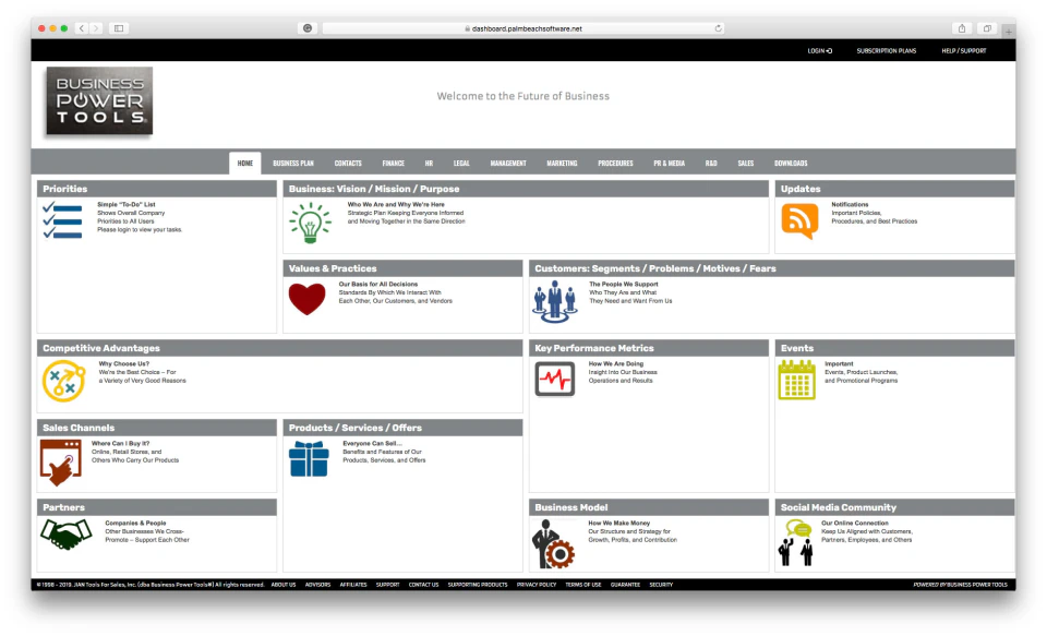 screenshot of BizPlanBuilder