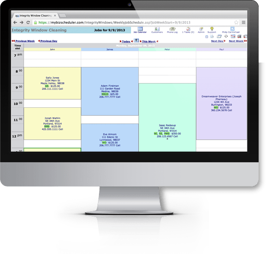 screenshot of BizScheduler