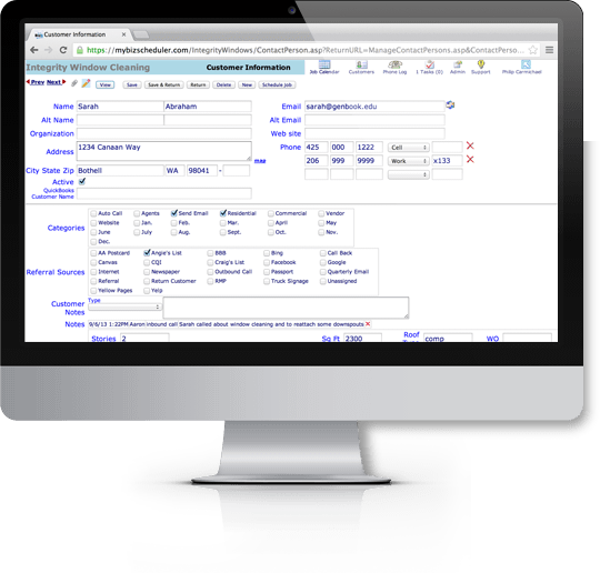 screenshot of BizScheduler