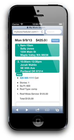 screenshot of BizScheduler