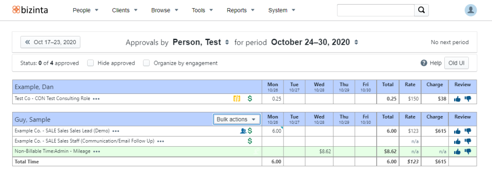 screenshot of Bizinta