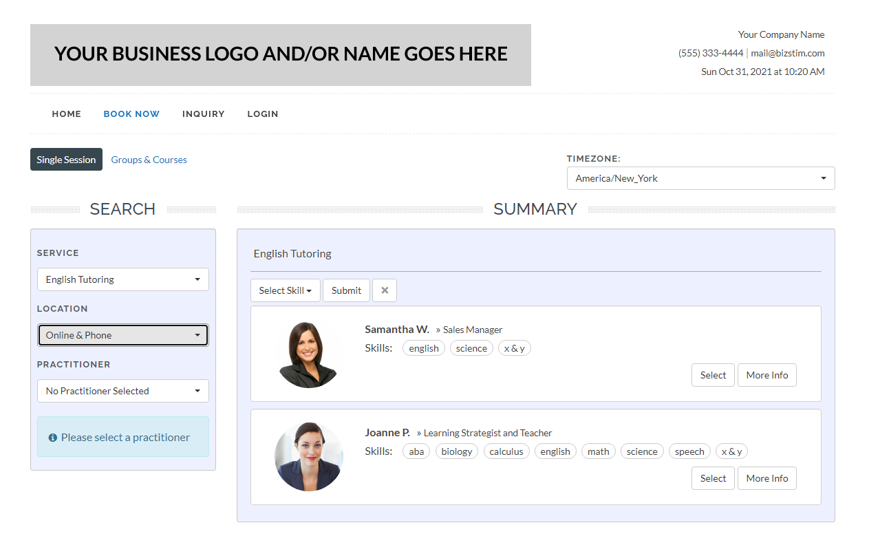 screenshot of Bizstim