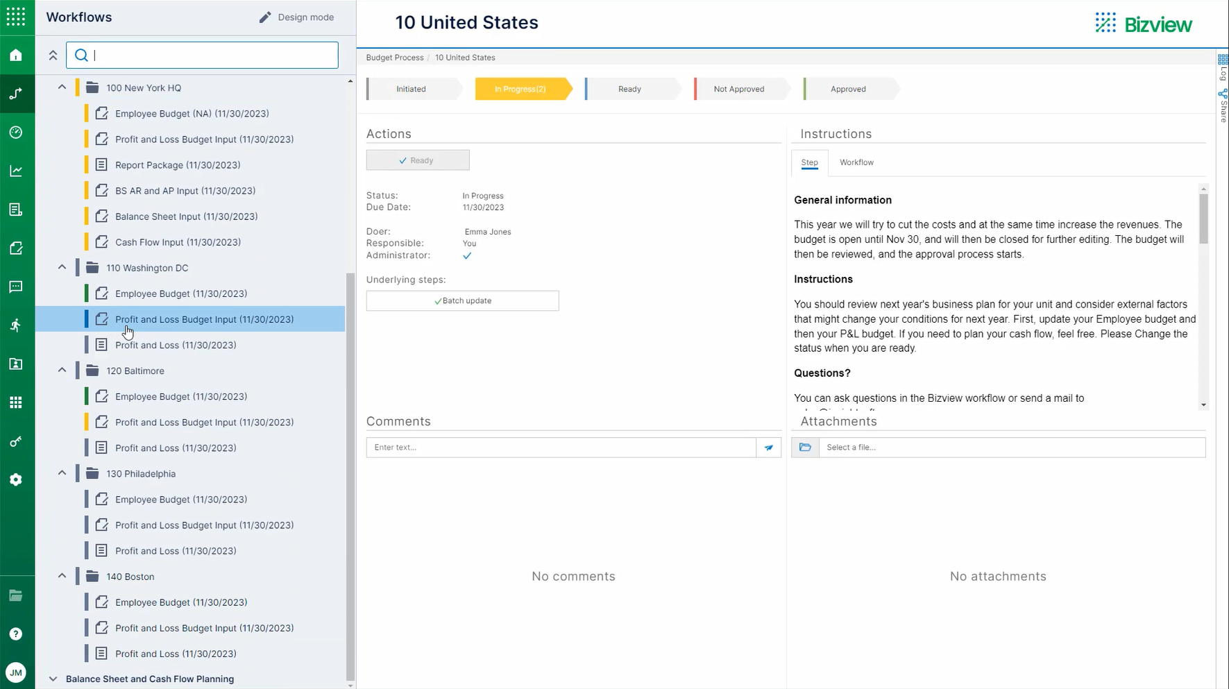 screenshot of Bizview