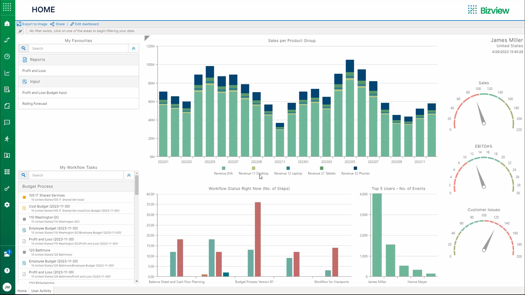 screenshot of Bizview
