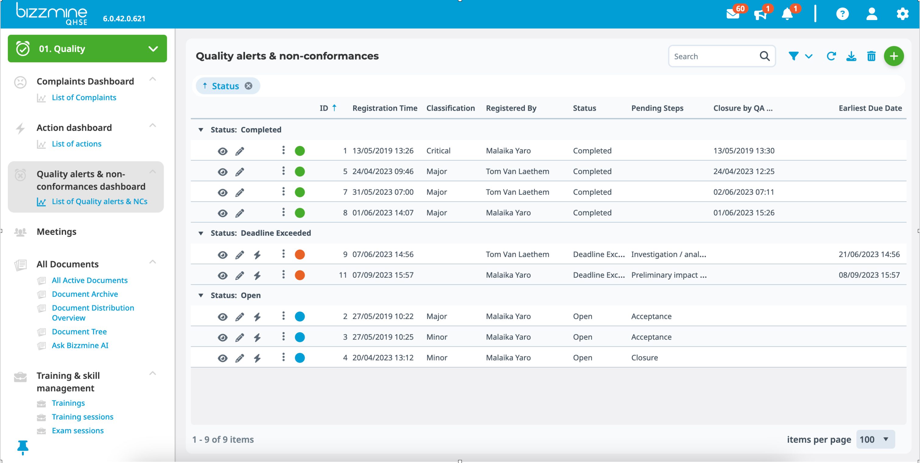 screenshot of BizzMine