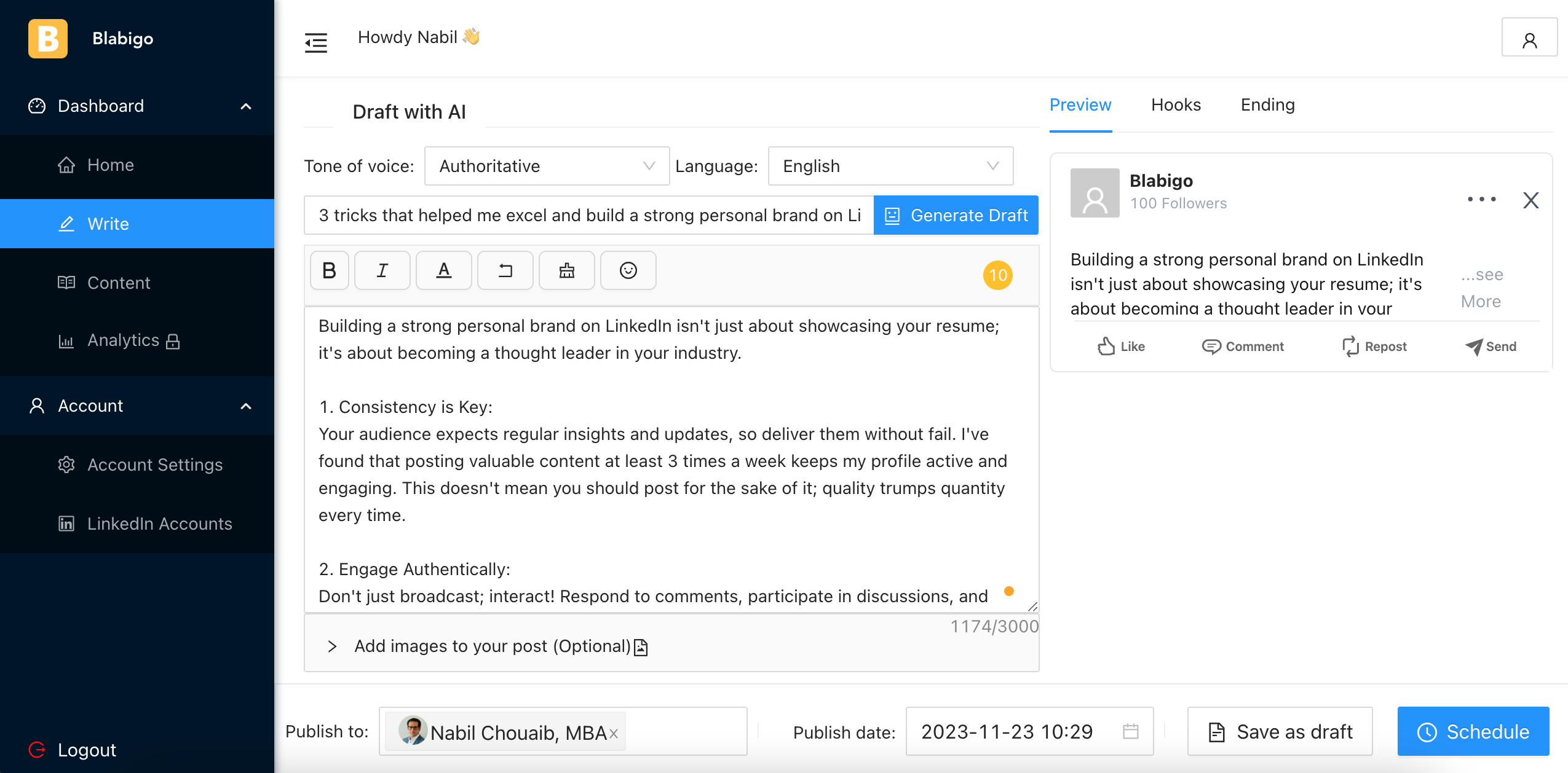 screenshot of Blabigo