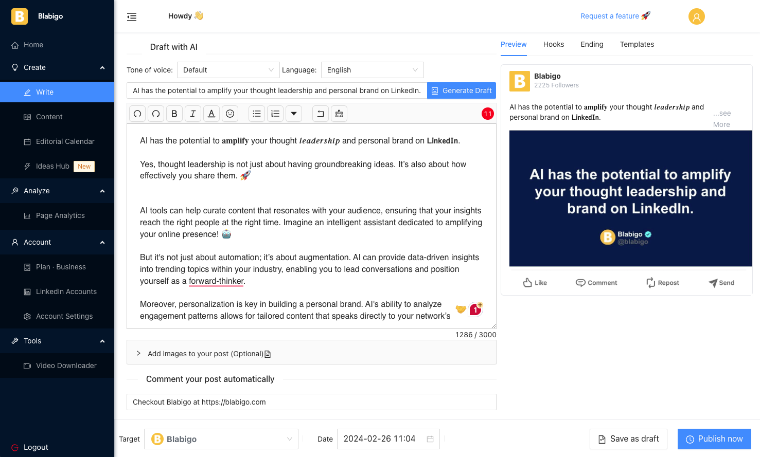 screenshot of Blabigo