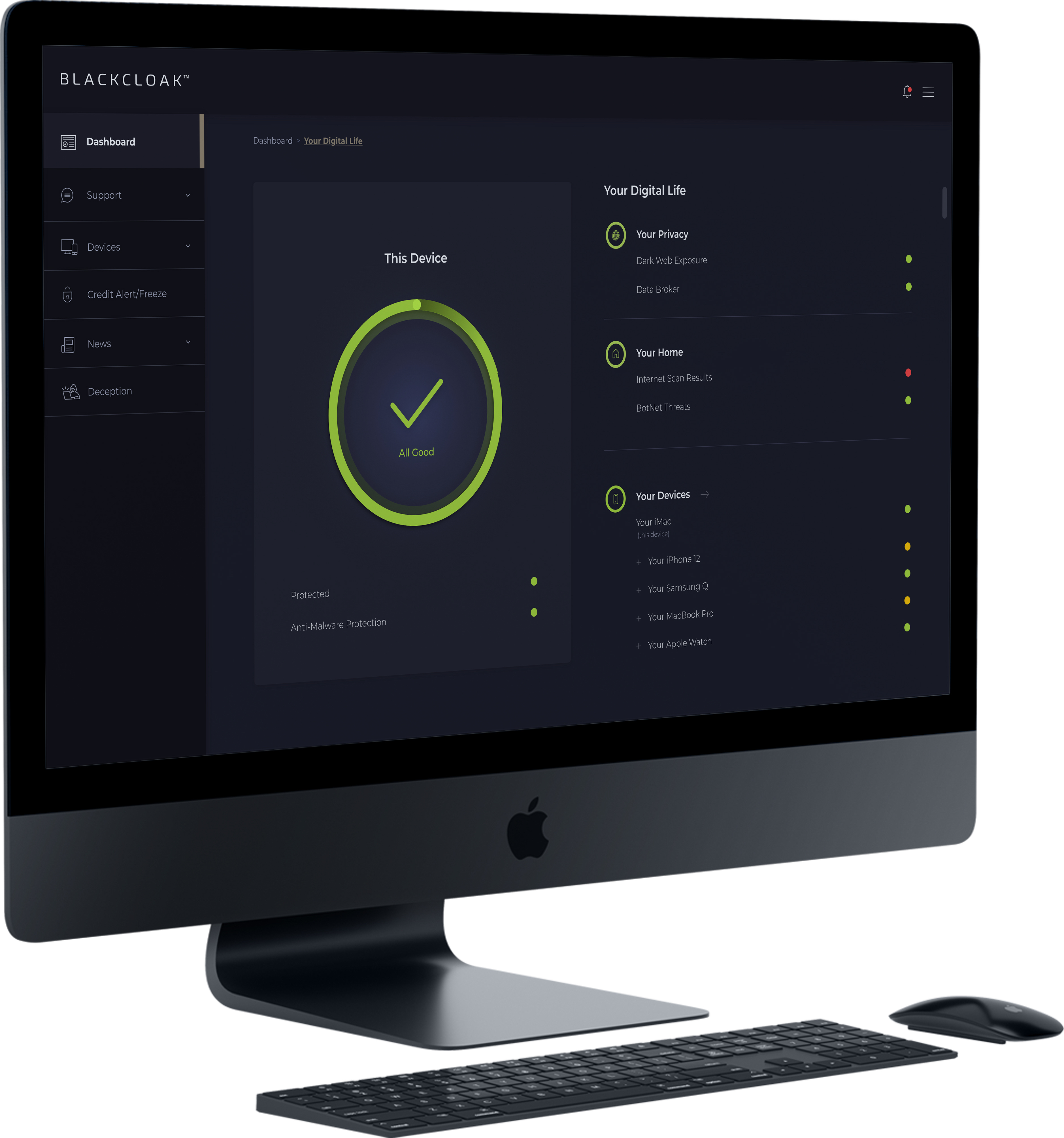 screenshot of BlackCloak