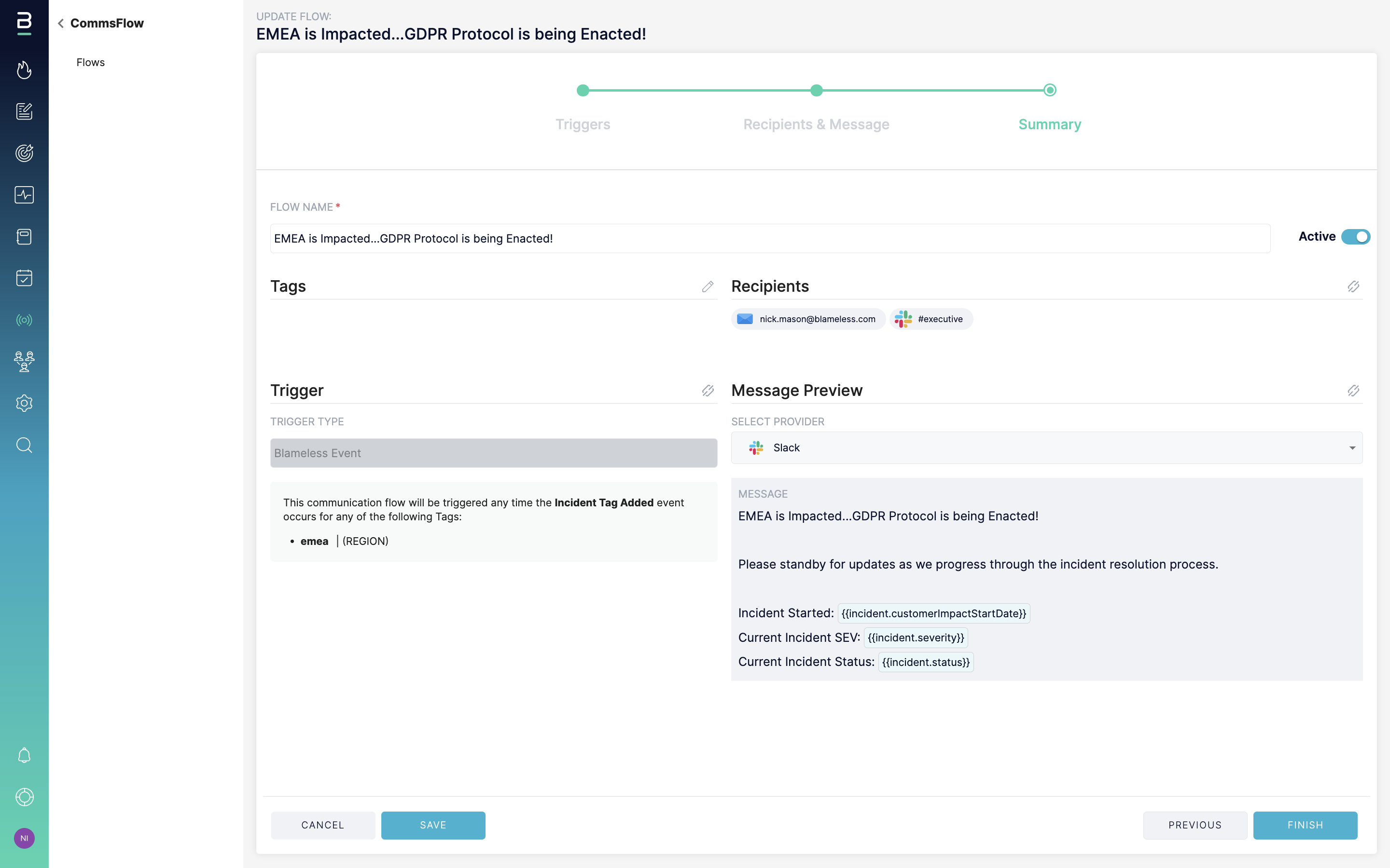 screenshot of Blameless