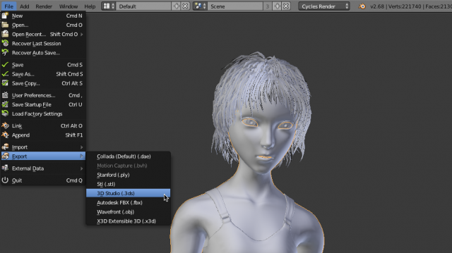 screenshot of Blender
