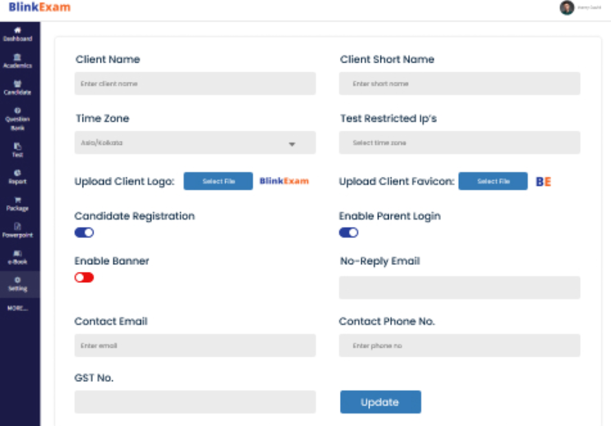 screenshot of BlinkExam