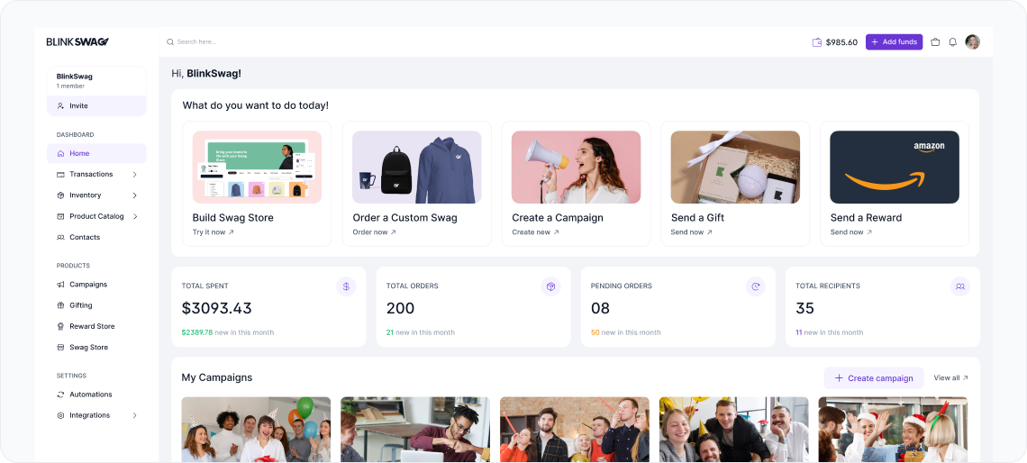 screenshot of BlinkSwag