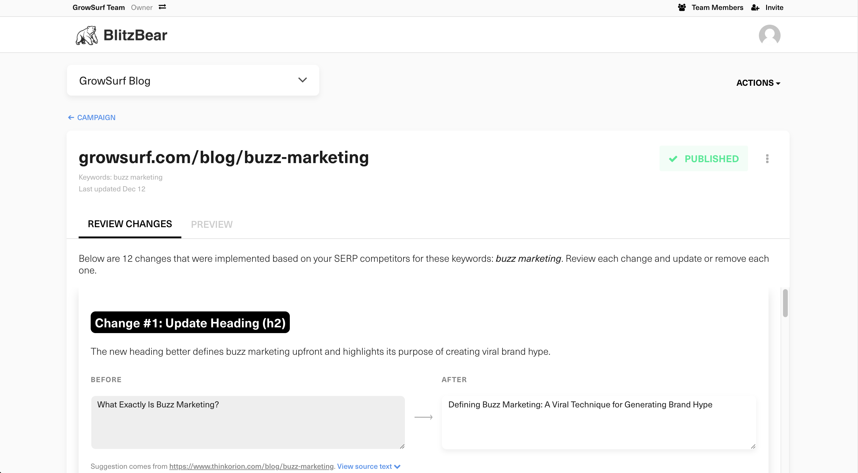 screenshot of BlitzBear