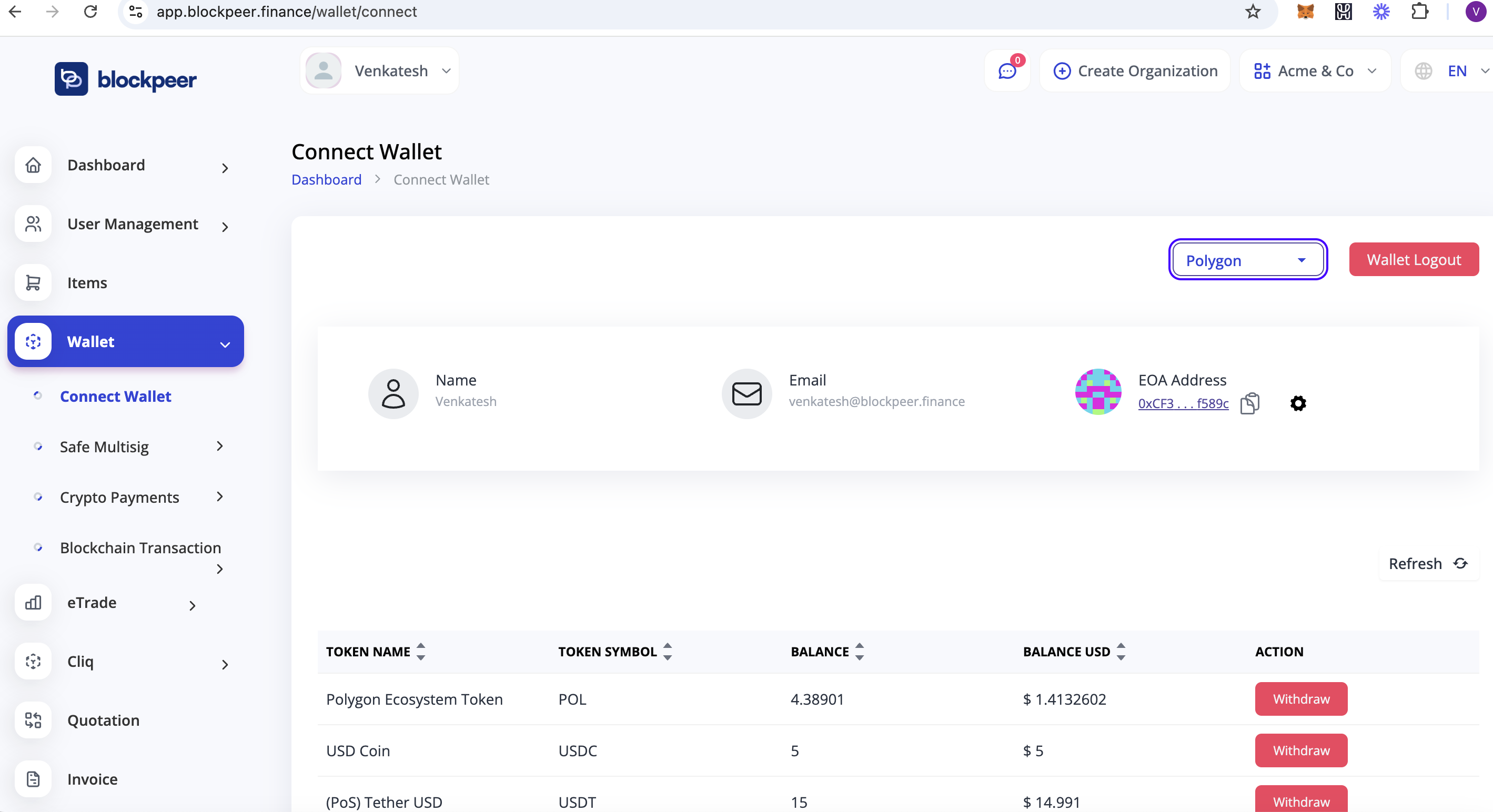 screenshot of BlockPeer