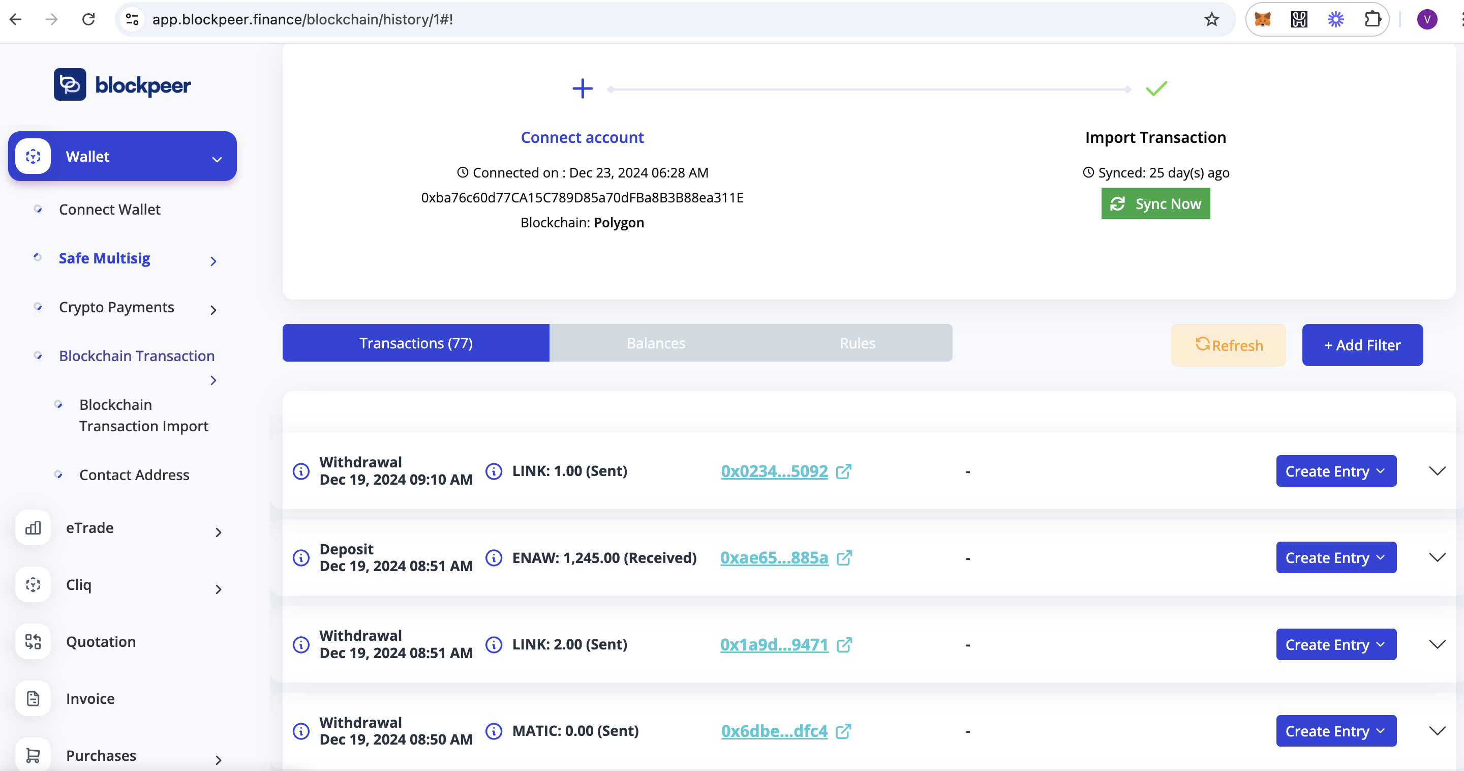 screenshot of BlockPeer