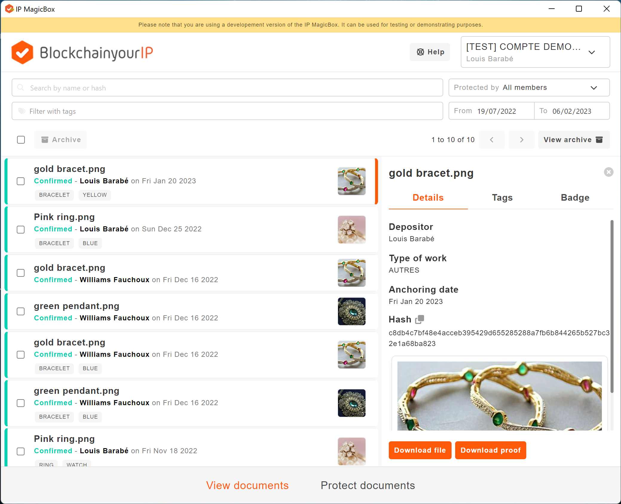 screenshot of BlockchainyourIP