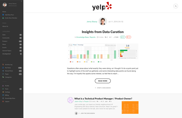 screenshot of BlogIn