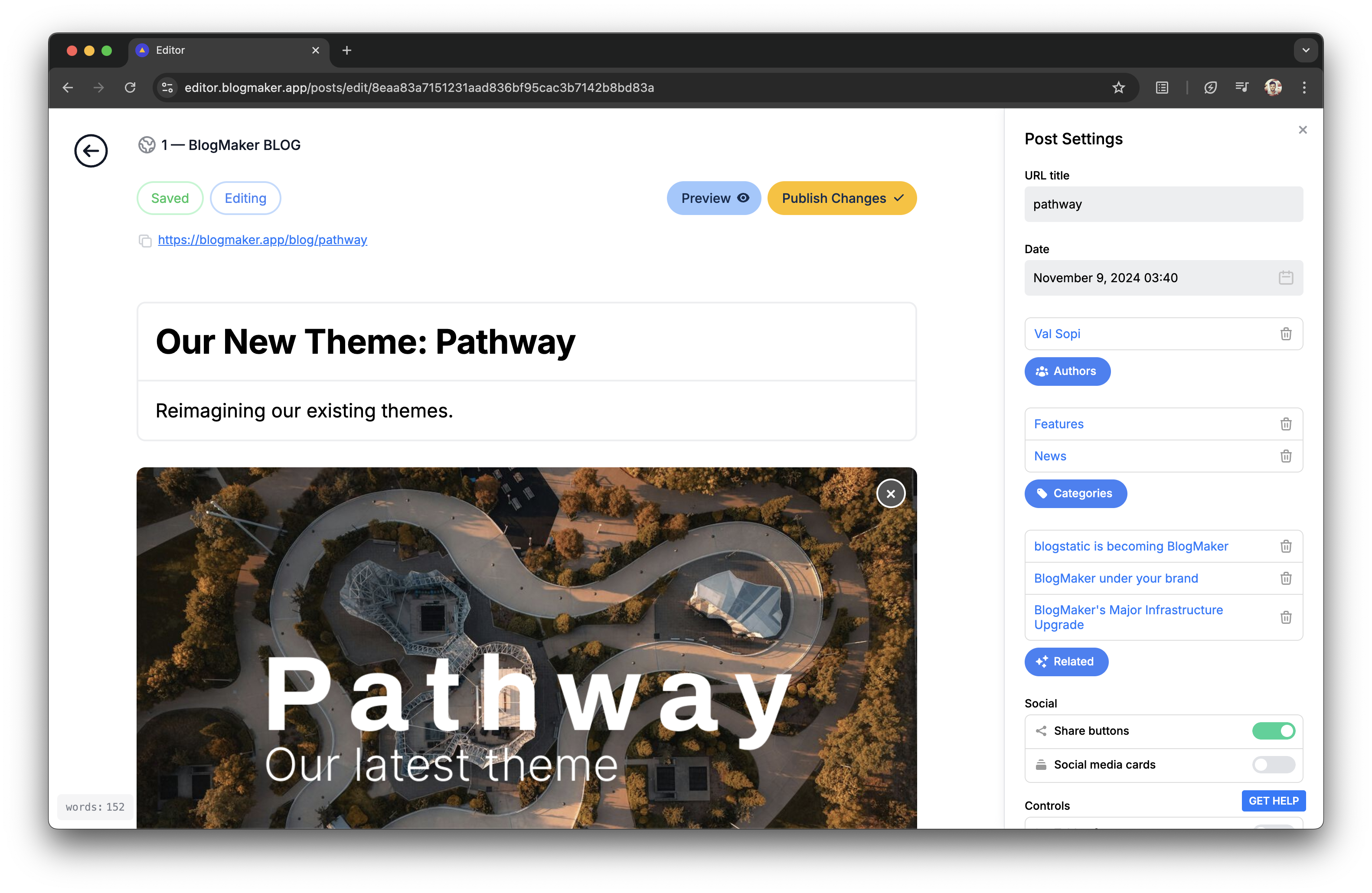 screenshot of BlogMaker