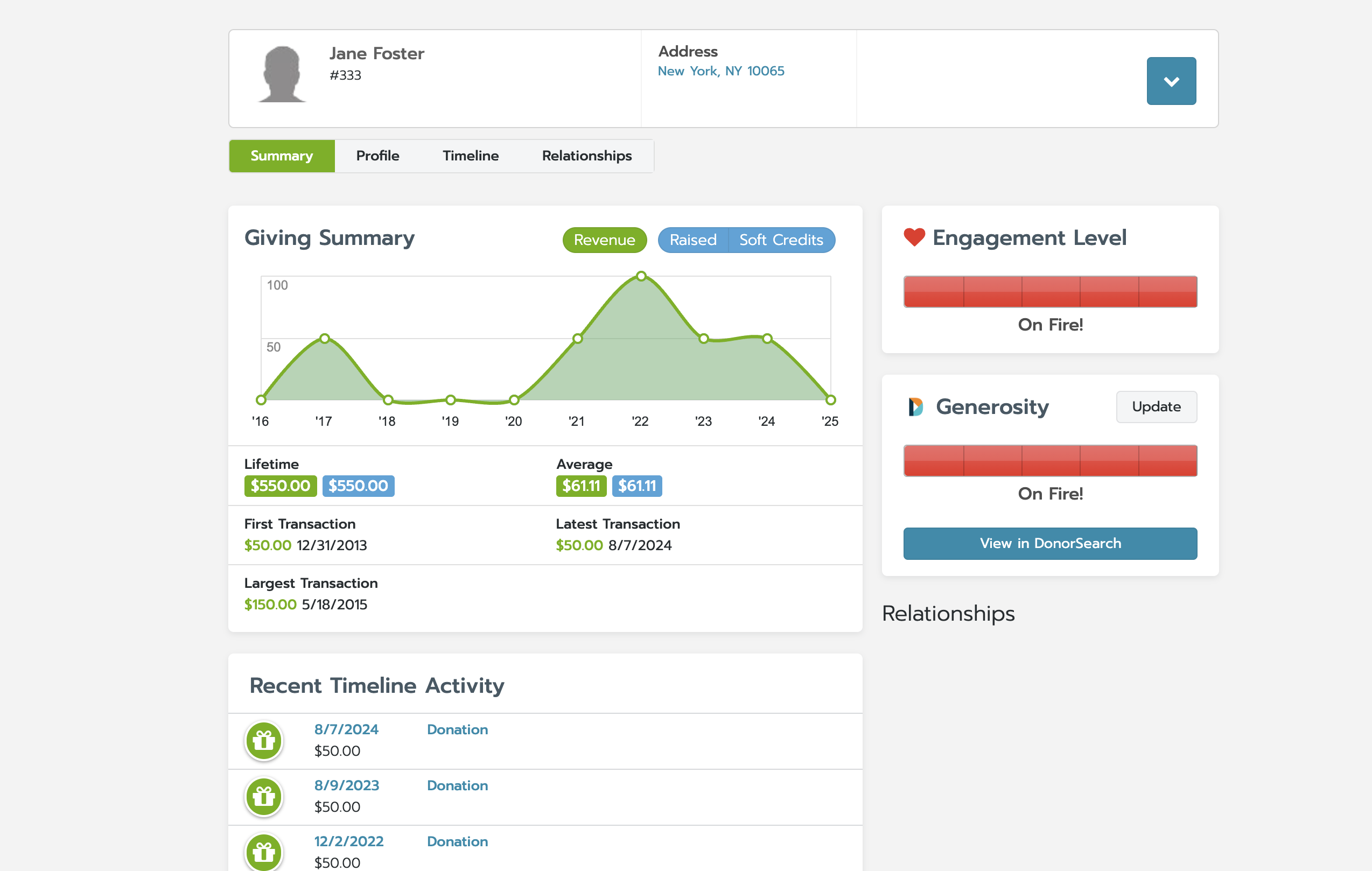 screenshot of Bloomerang