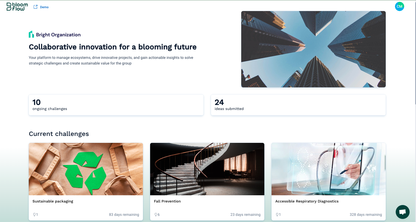 screenshot of Bloomflow