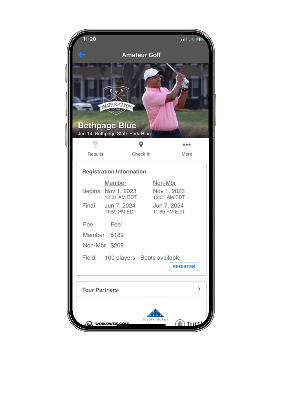 screenshot of BlueGolf