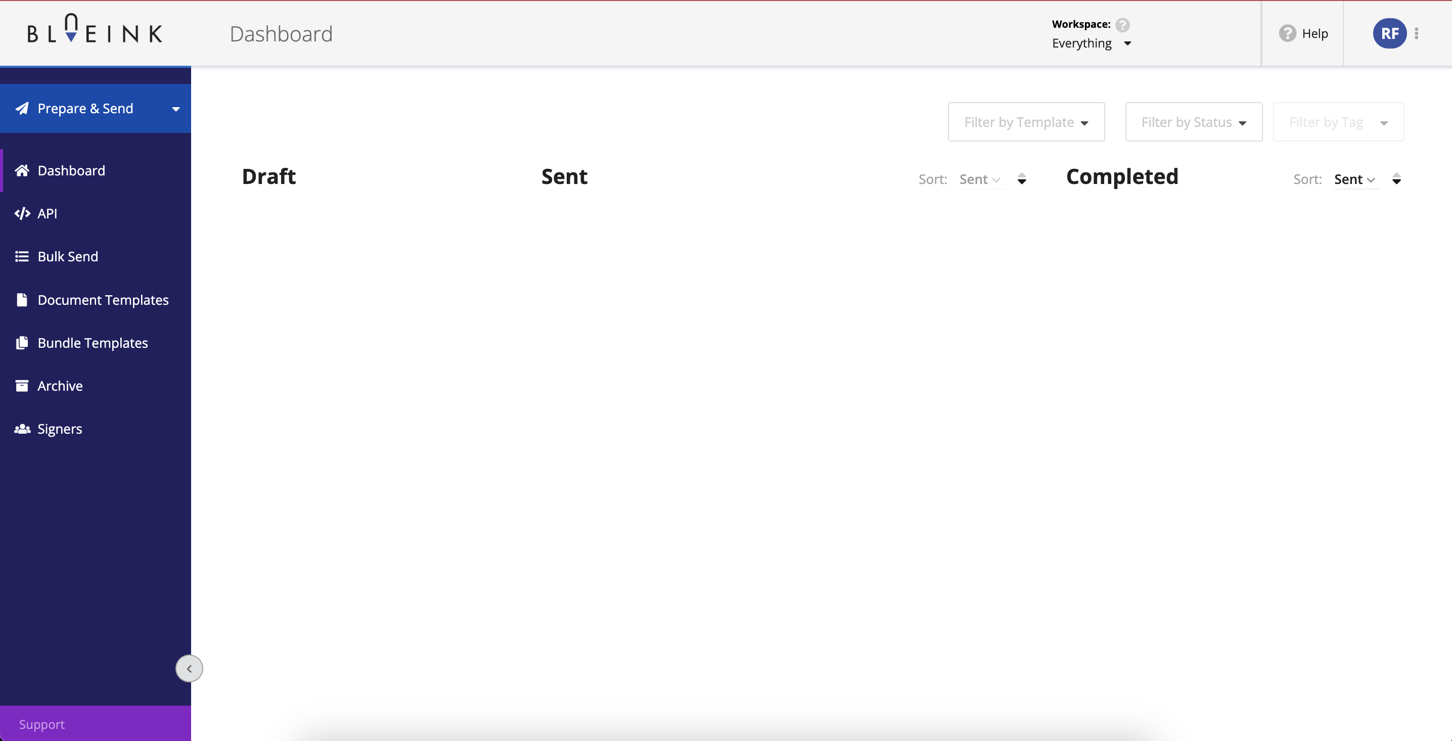 screenshot of BlueInk