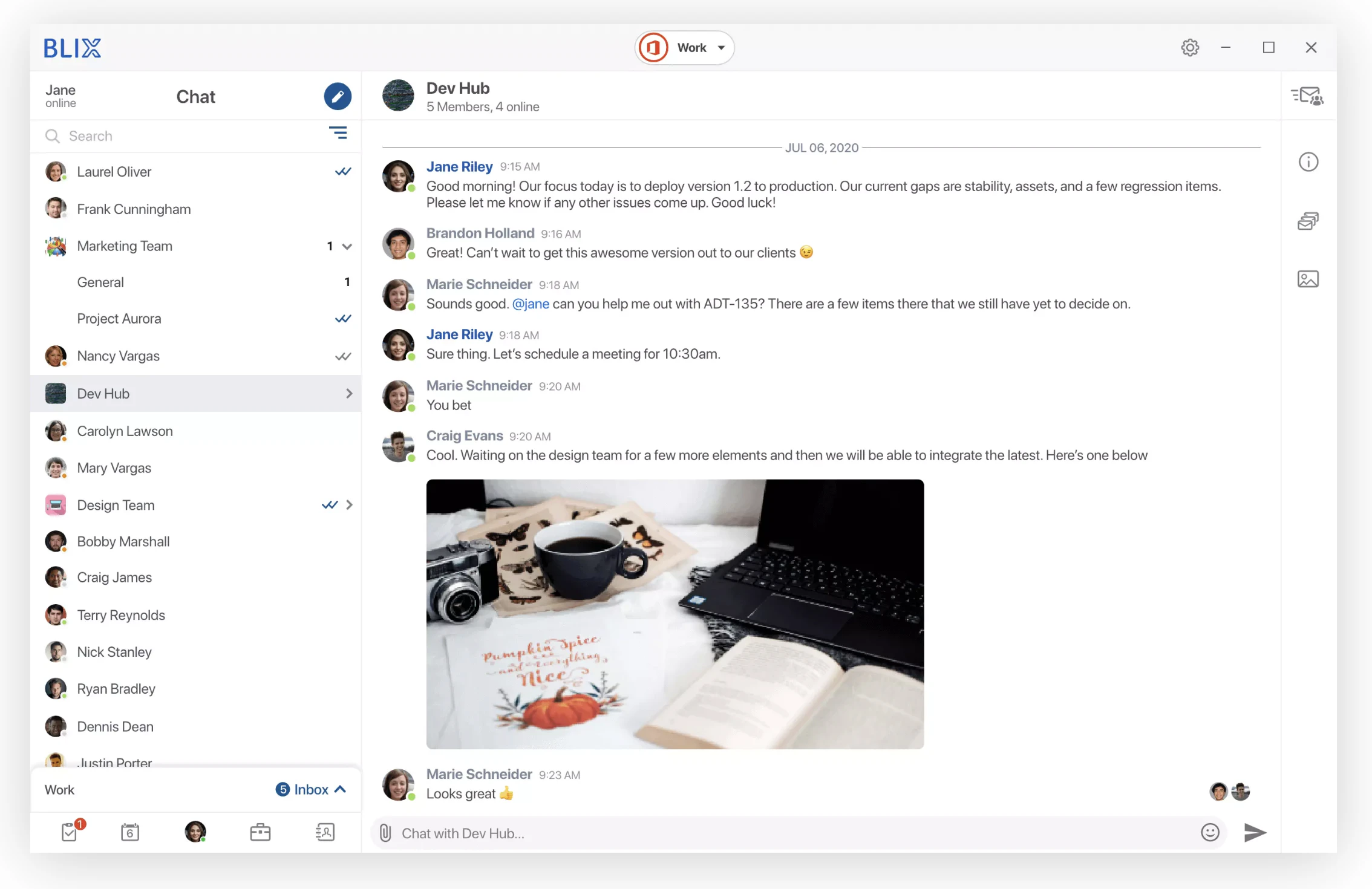 screenshot of BlueMail