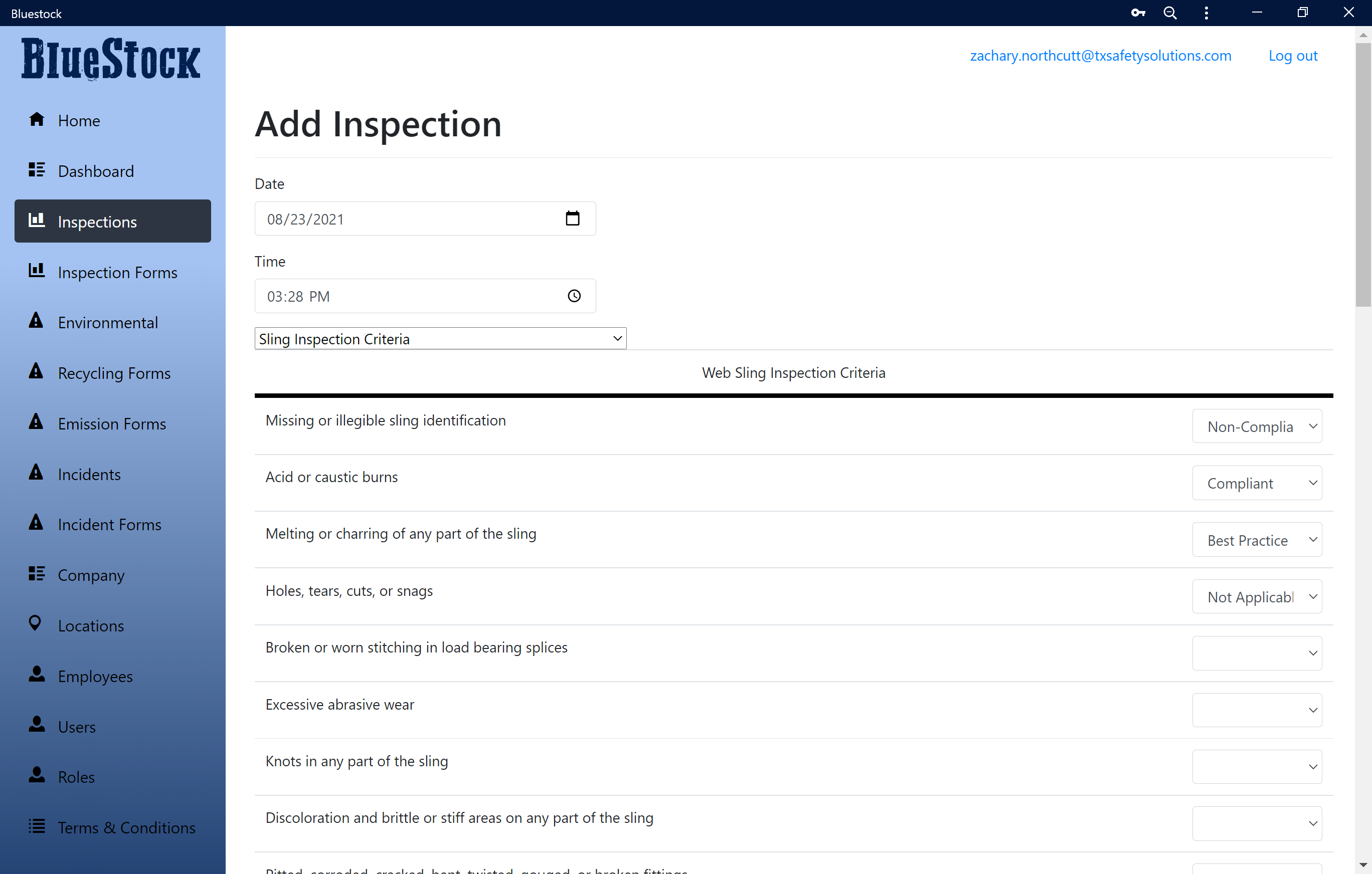 screenshot of BlueStock