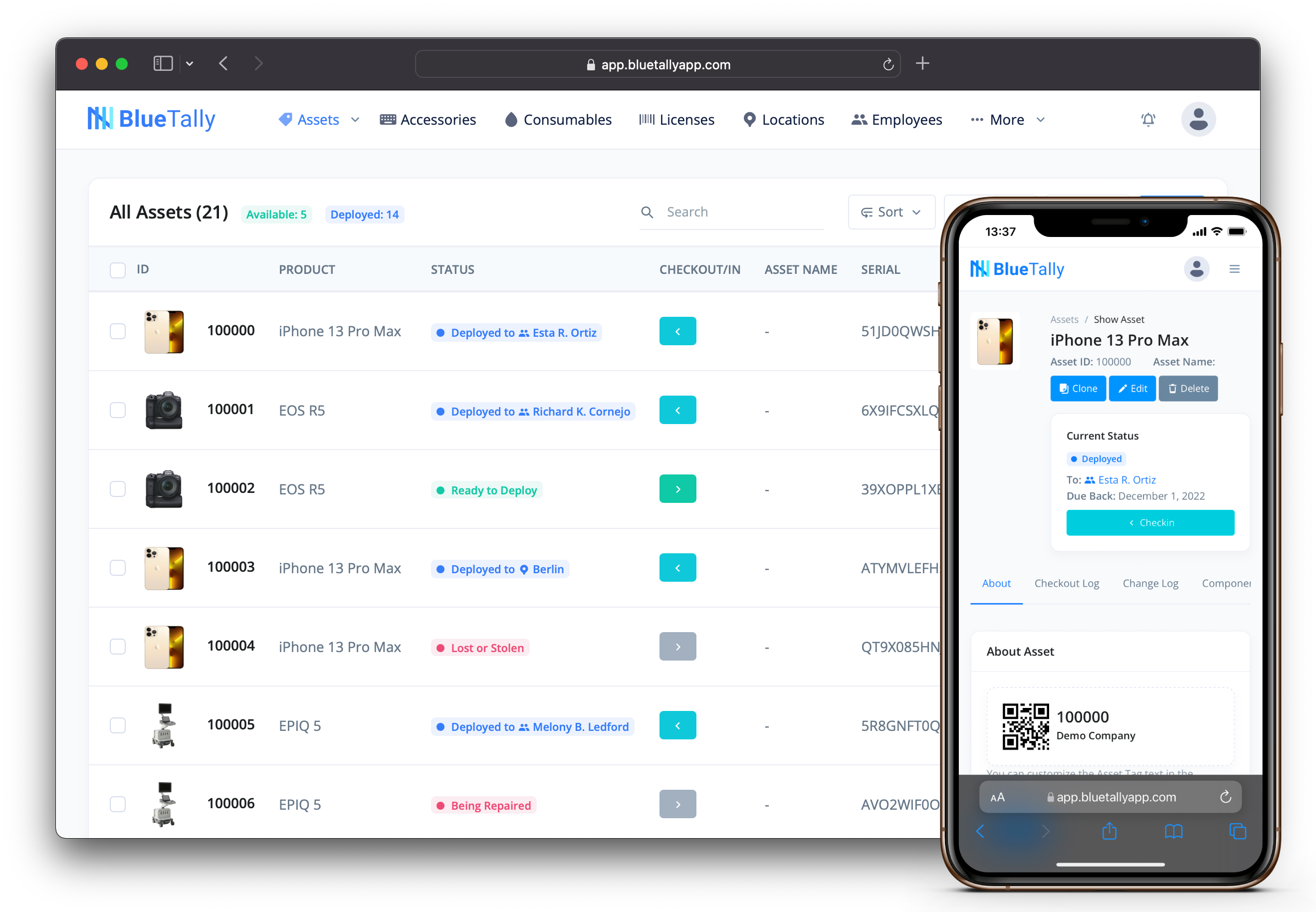 screenshot of BlueTally