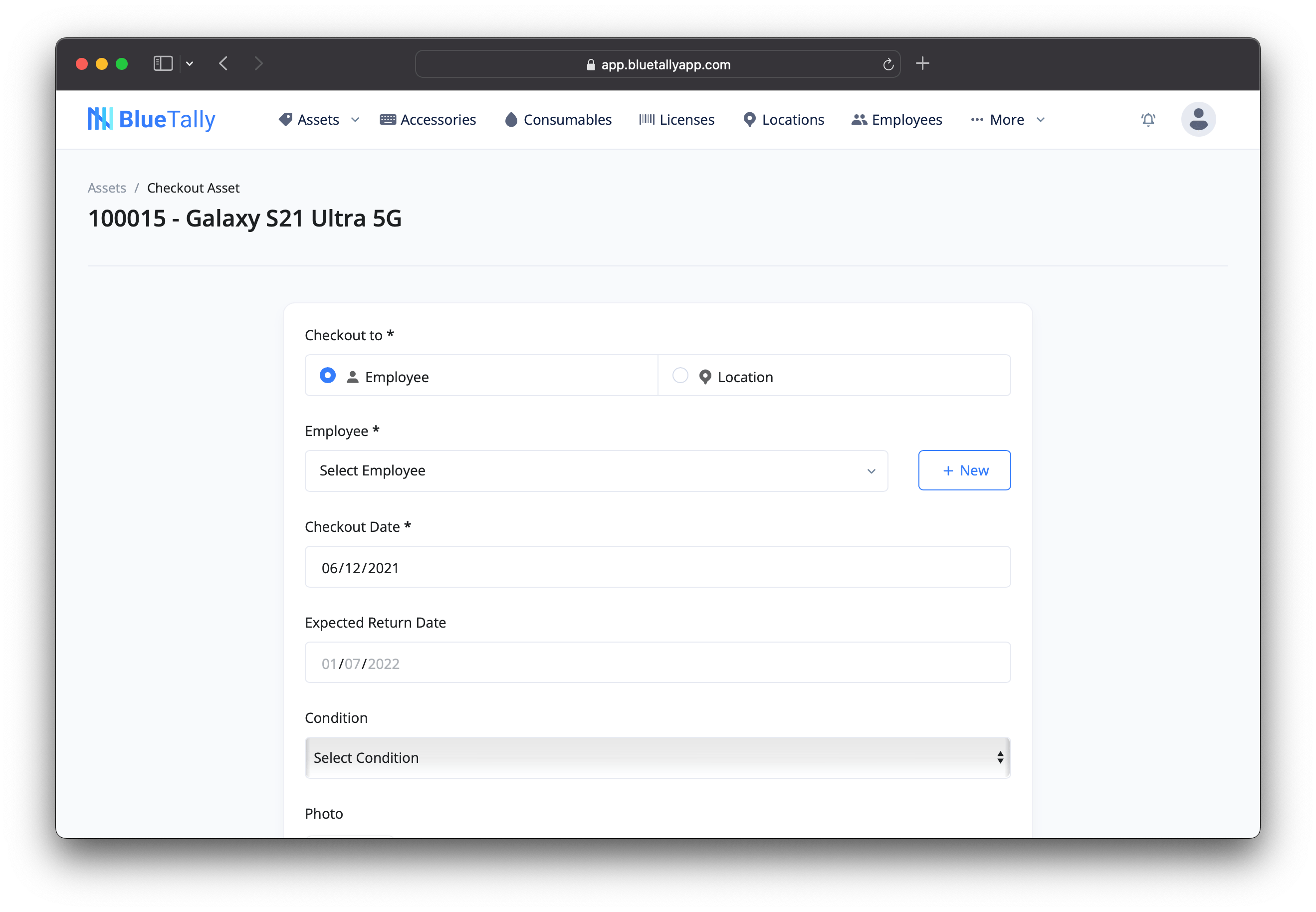 screenshot of BlueTally