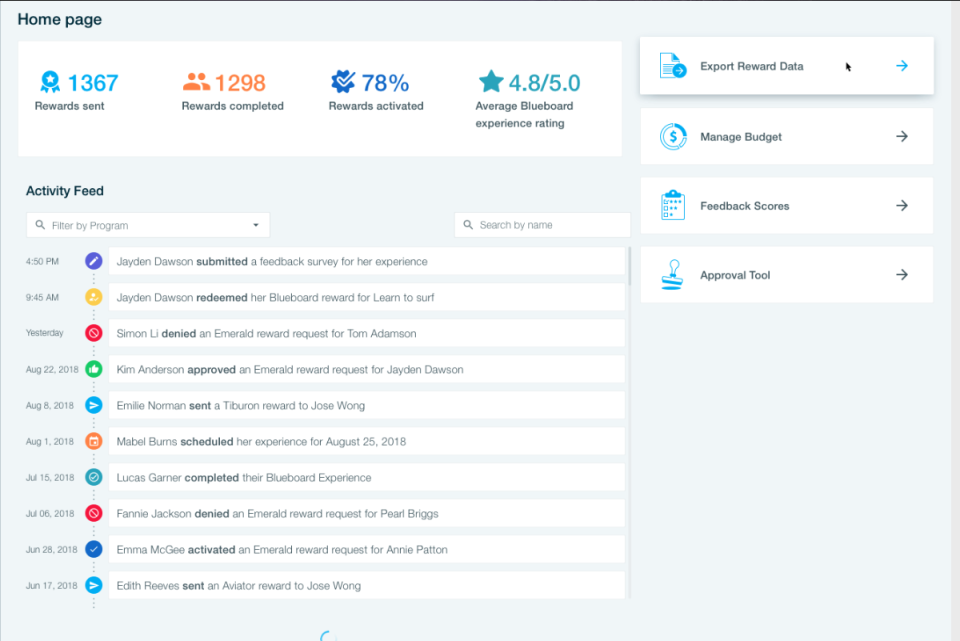 screenshot of Blueboard