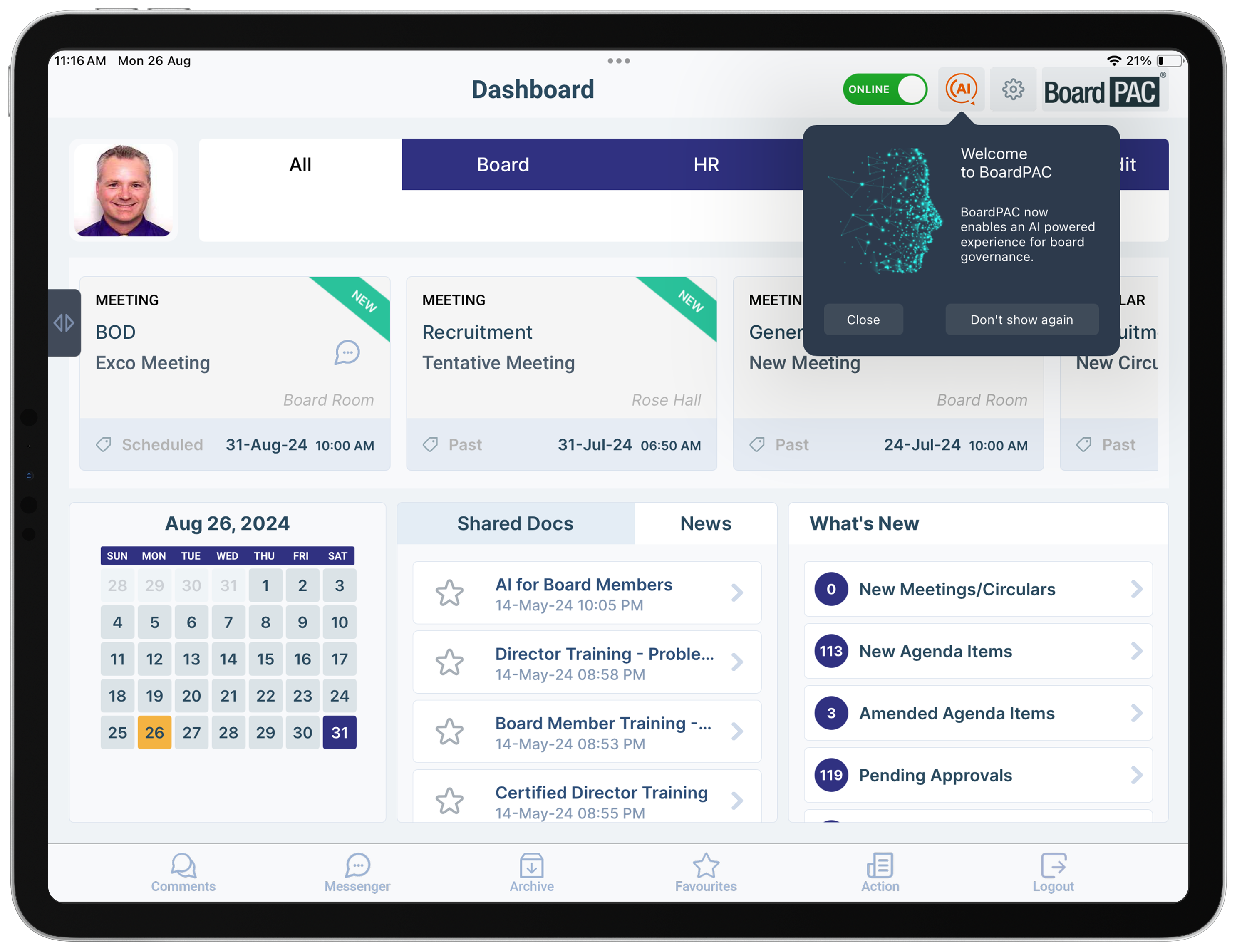 screenshot of BoardPAC