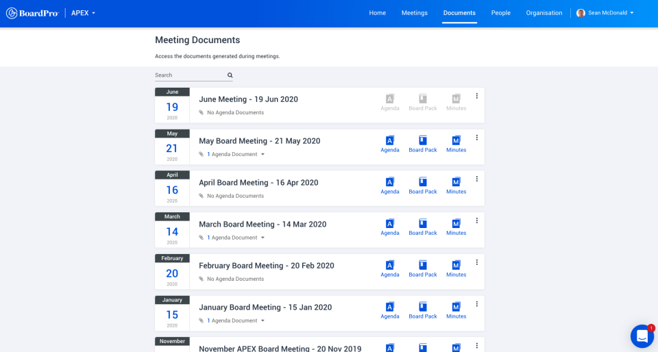 screenshot of BoardPro