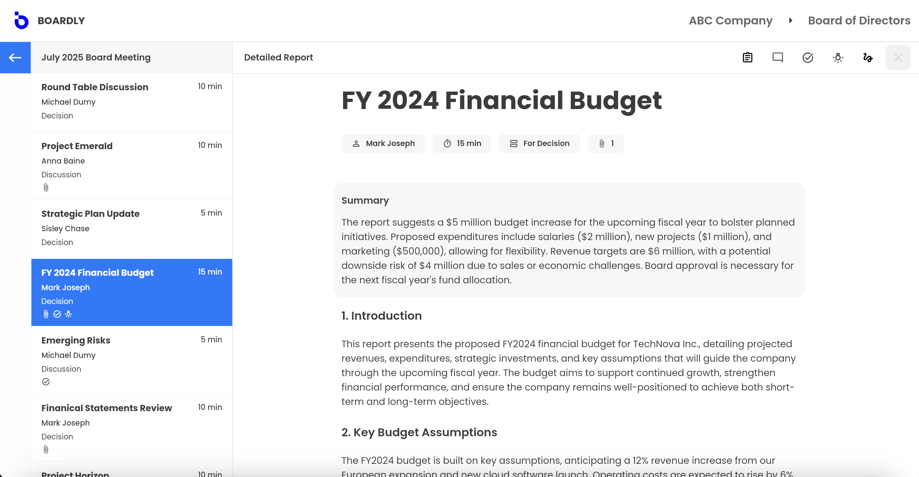 screenshot of Boardly
