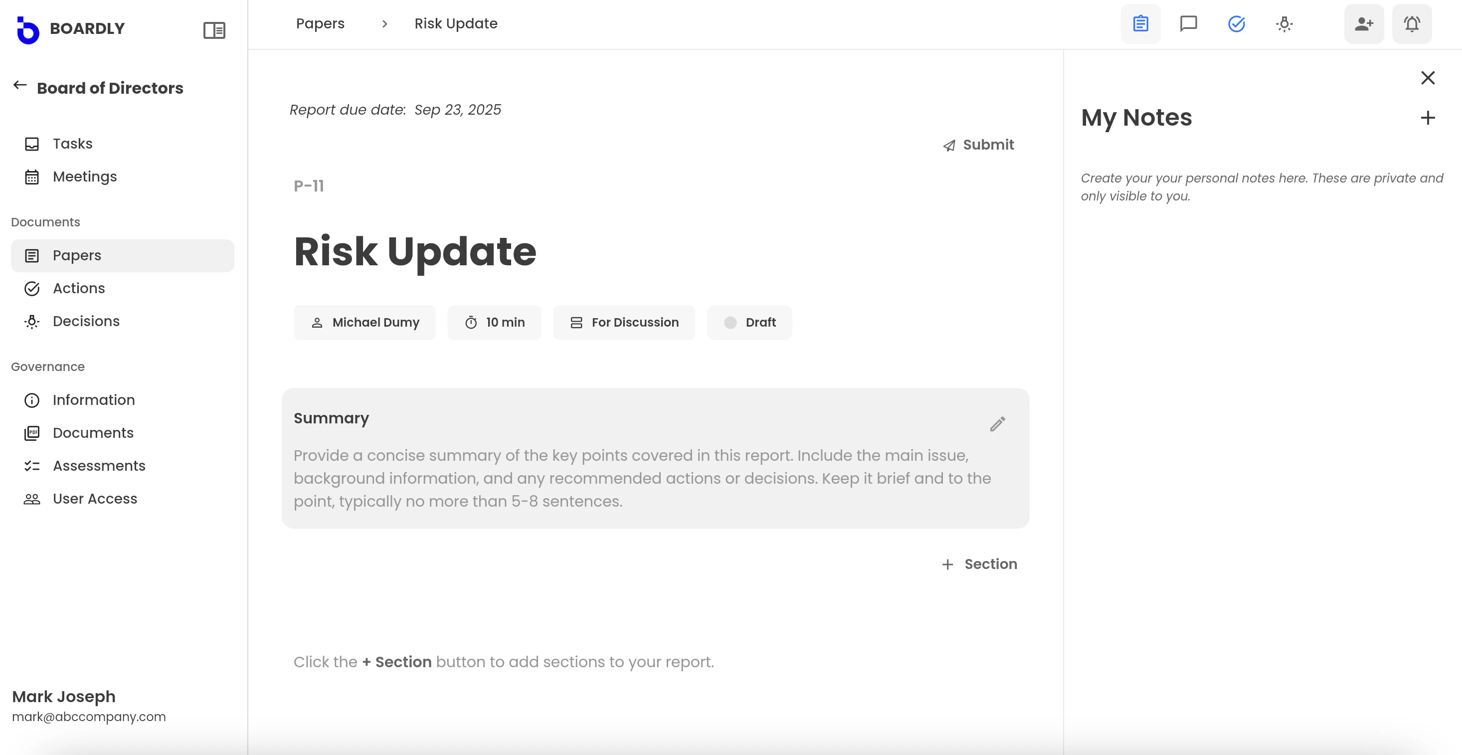 screenshot of Boardly