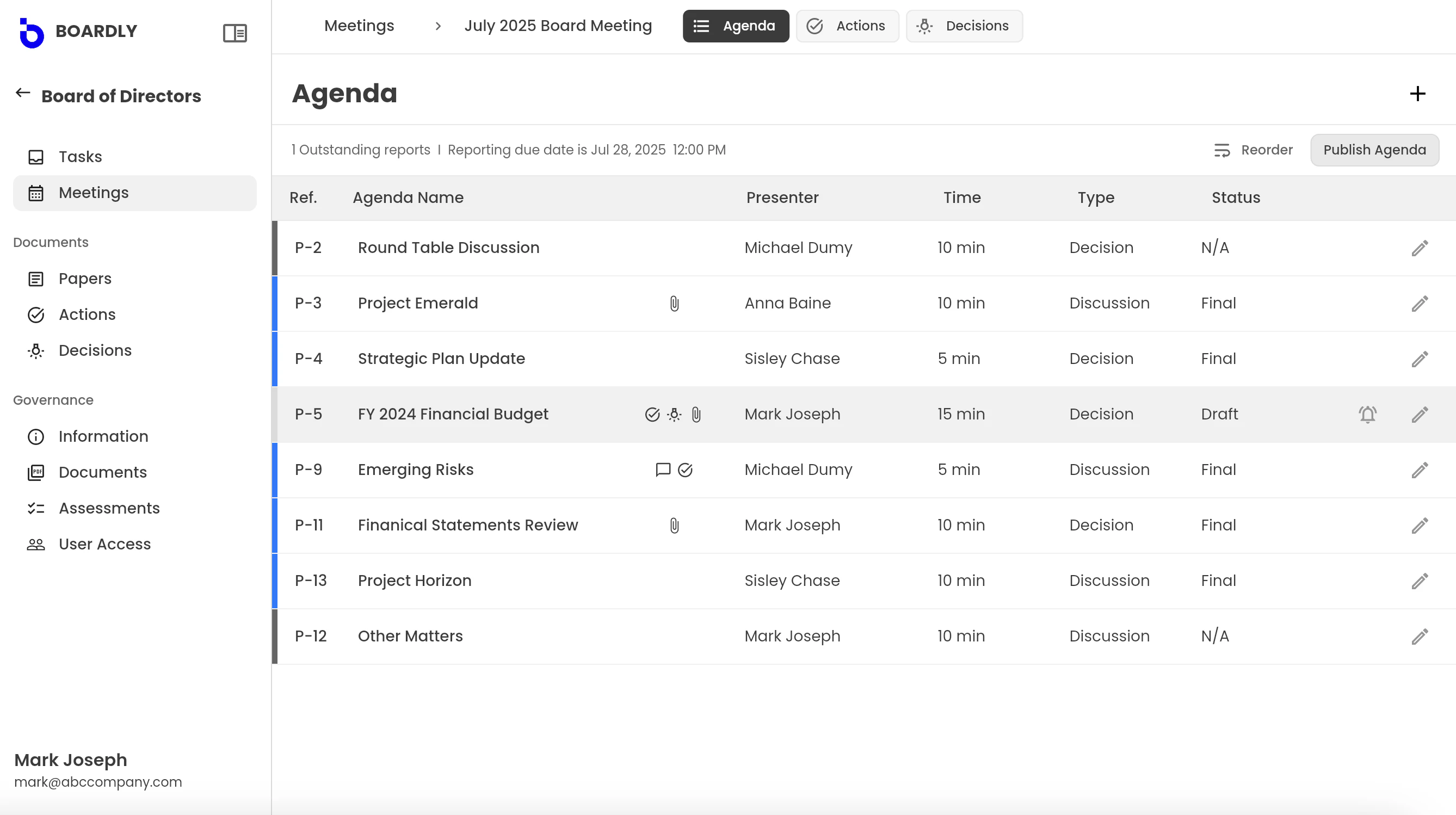 screenshot of Boardly