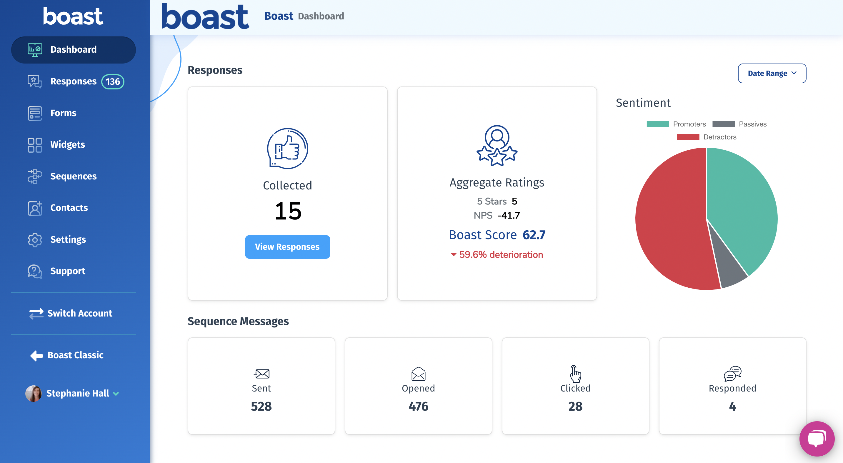 screenshot of Boast