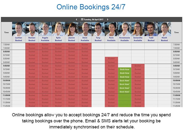 screenshot of BookingTimes