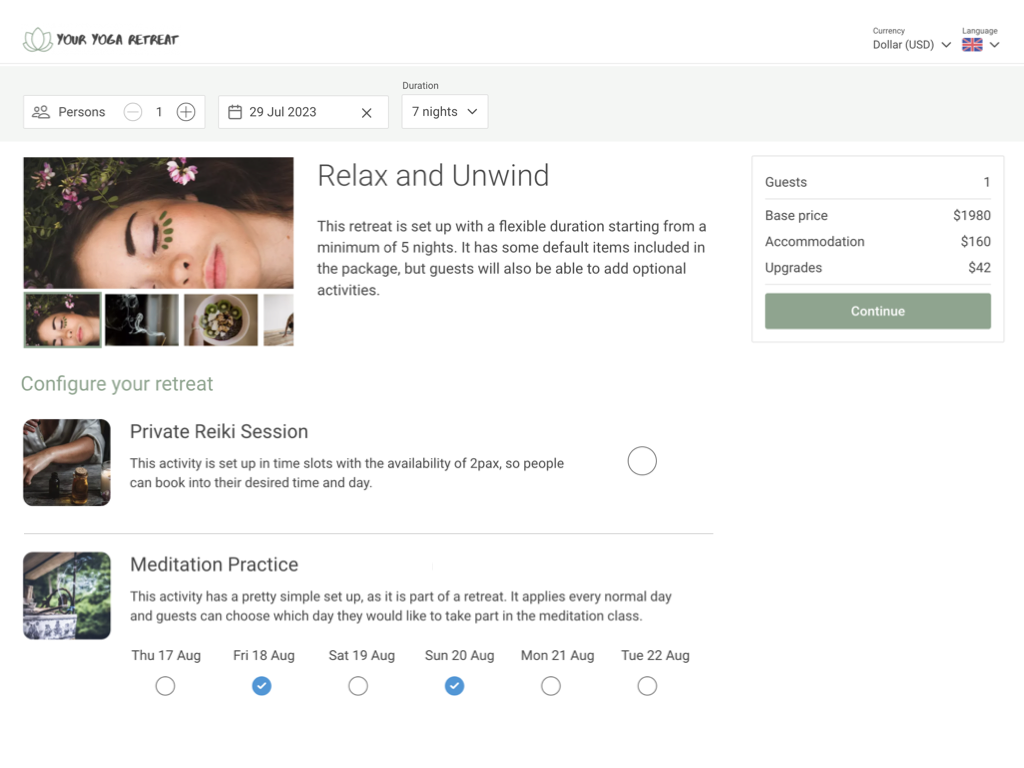 screenshot of Bookinglayer