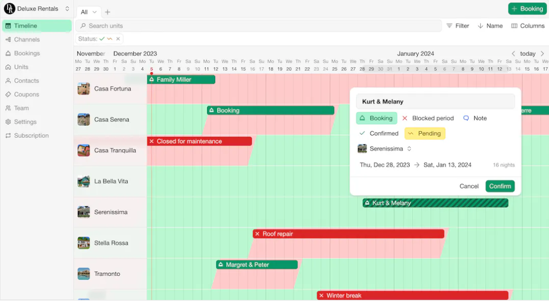 screenshot of Bookingmood