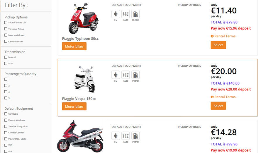 screenshot of Bookingplan