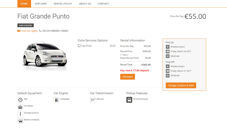 screenshot of Bookingplan